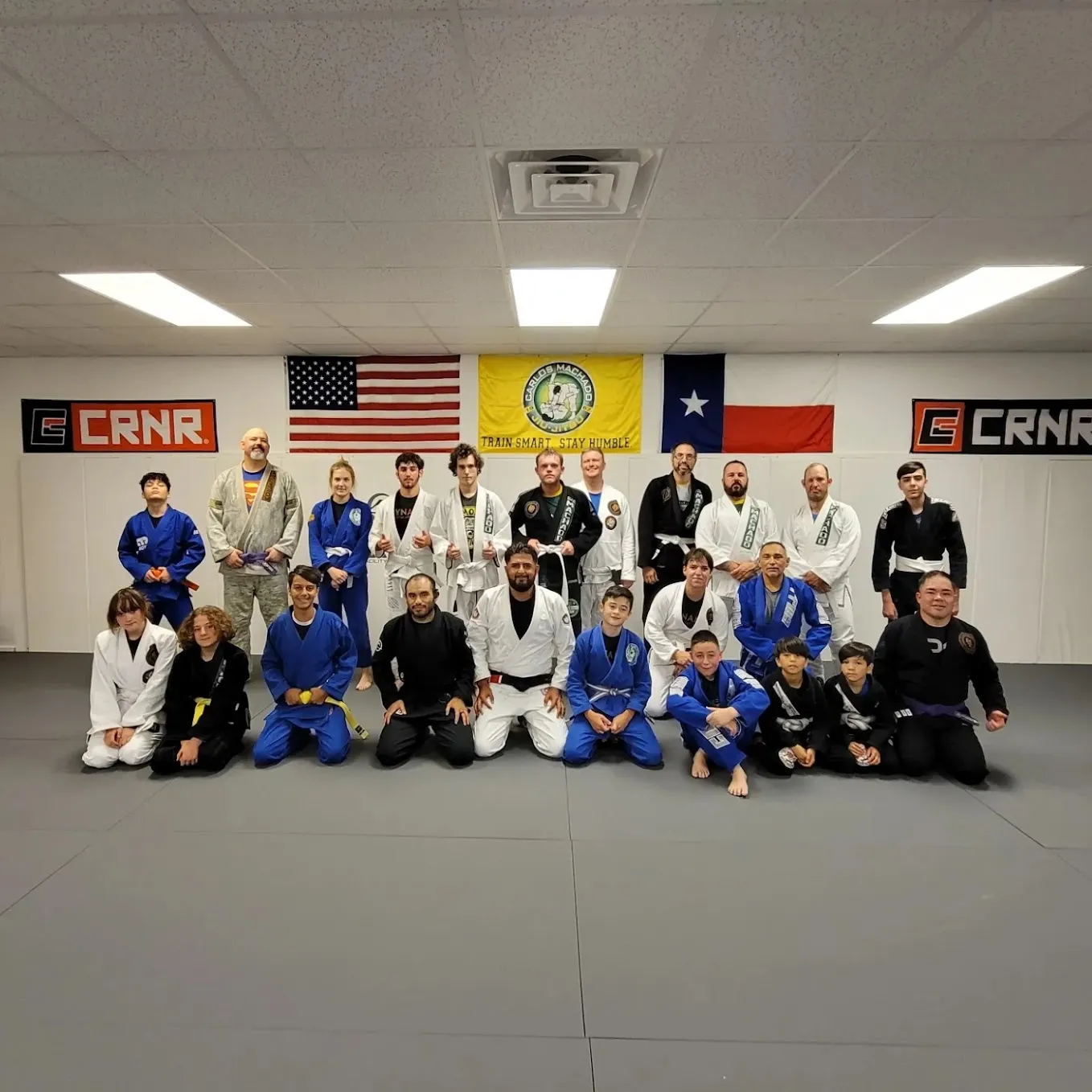 Teen and Adult Jiu-Jitsu students training in the Gi at Dynamic Martial Arts in Wichita Falls, TX