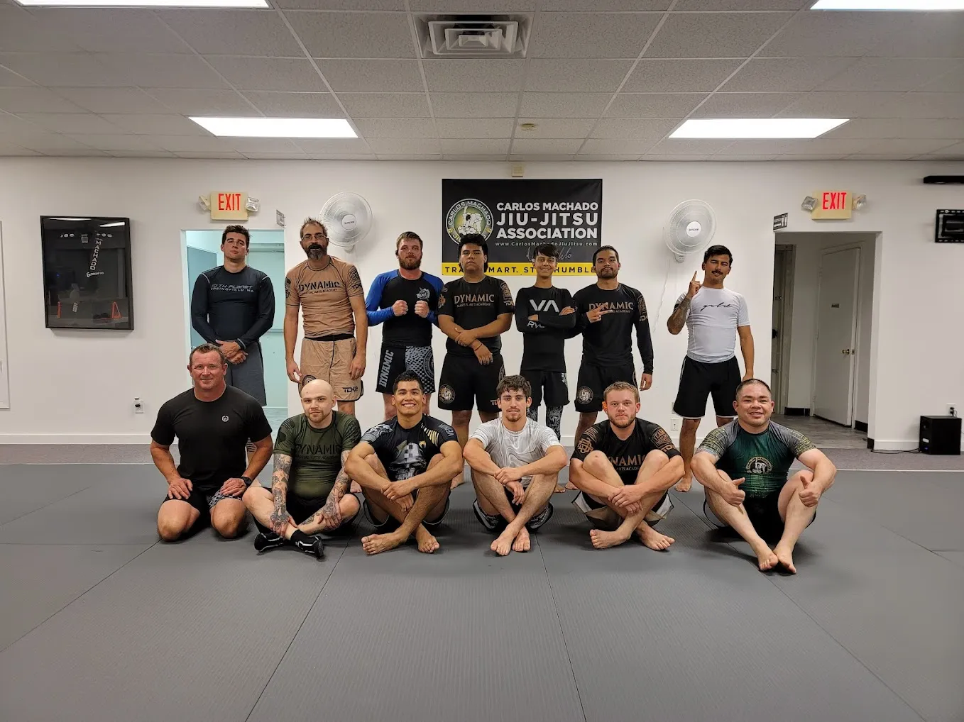 Adults training together on the mat at Dynamic Martial Arts in Wichita Falls